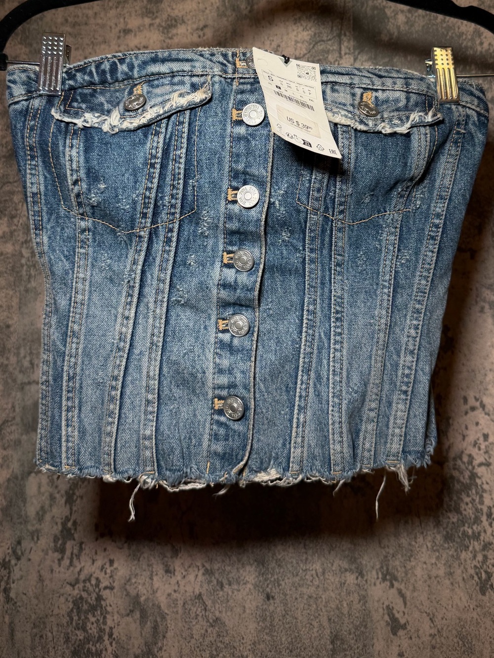 ZARA Denim Tube Top